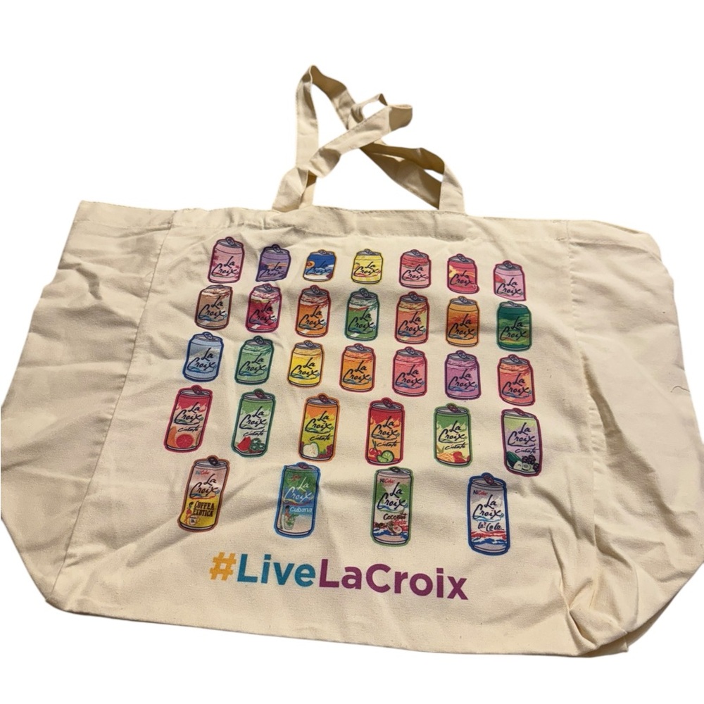 La Croix Canvas Tote. Large capacity. Lightweight natural cotton. EUC